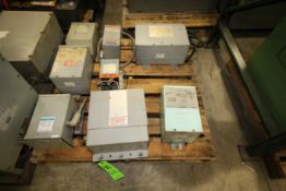 (8) Pcs. Assorted Small Transformers from GE, Challenger and Other, .50 KVA, 1 KVA and 3 KVA,