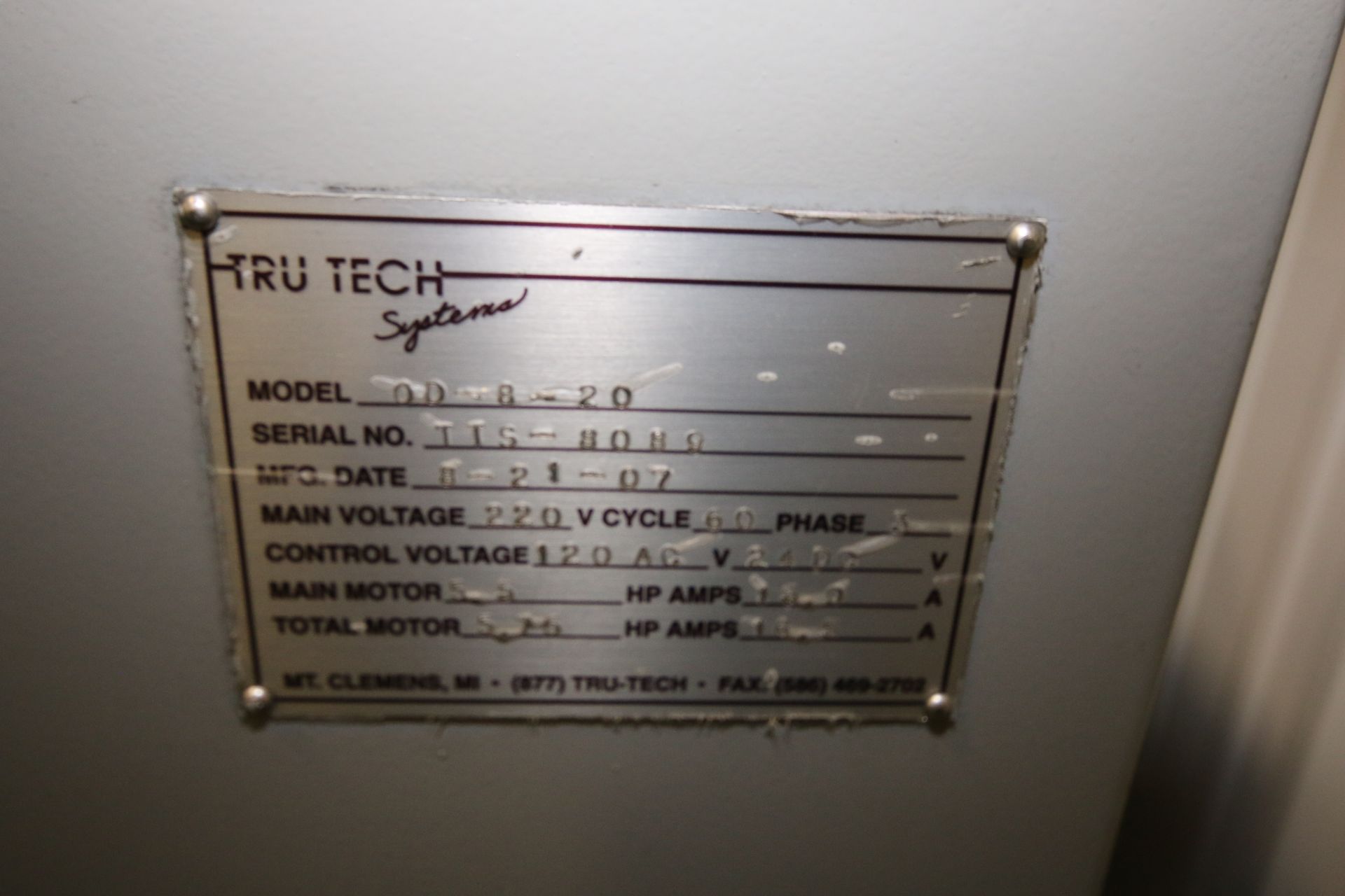 2007 R-Series OD Grinder with Conversion to CNC by Tru Tech Systems, Model OD-10x20, S/N TTS-8089, - Image 8 of 11