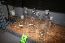 Assorted Glass Lab Bottle Neck Type Storage Jars, Assorted Sizes