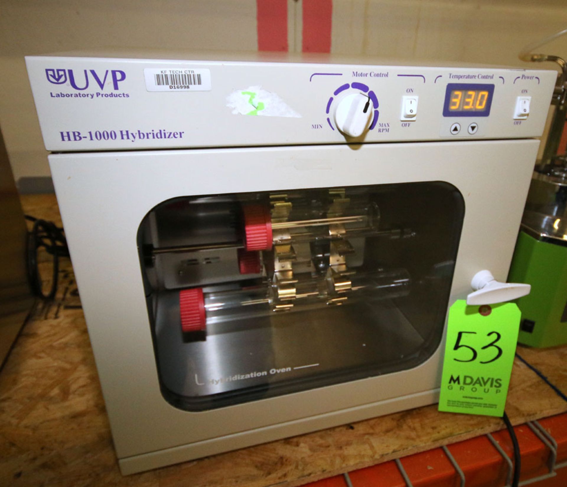 UVP Laboratory Products HB-1000 Hybridization Oven, S/N 091906-001, with Test Tube Stations and (