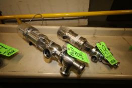 WCB Air Valves, (1) 1 1/2" Clamp Type, 3-Way, S/N 256454 00, Control Top (1) 2" Clamp Type, 3-Way,