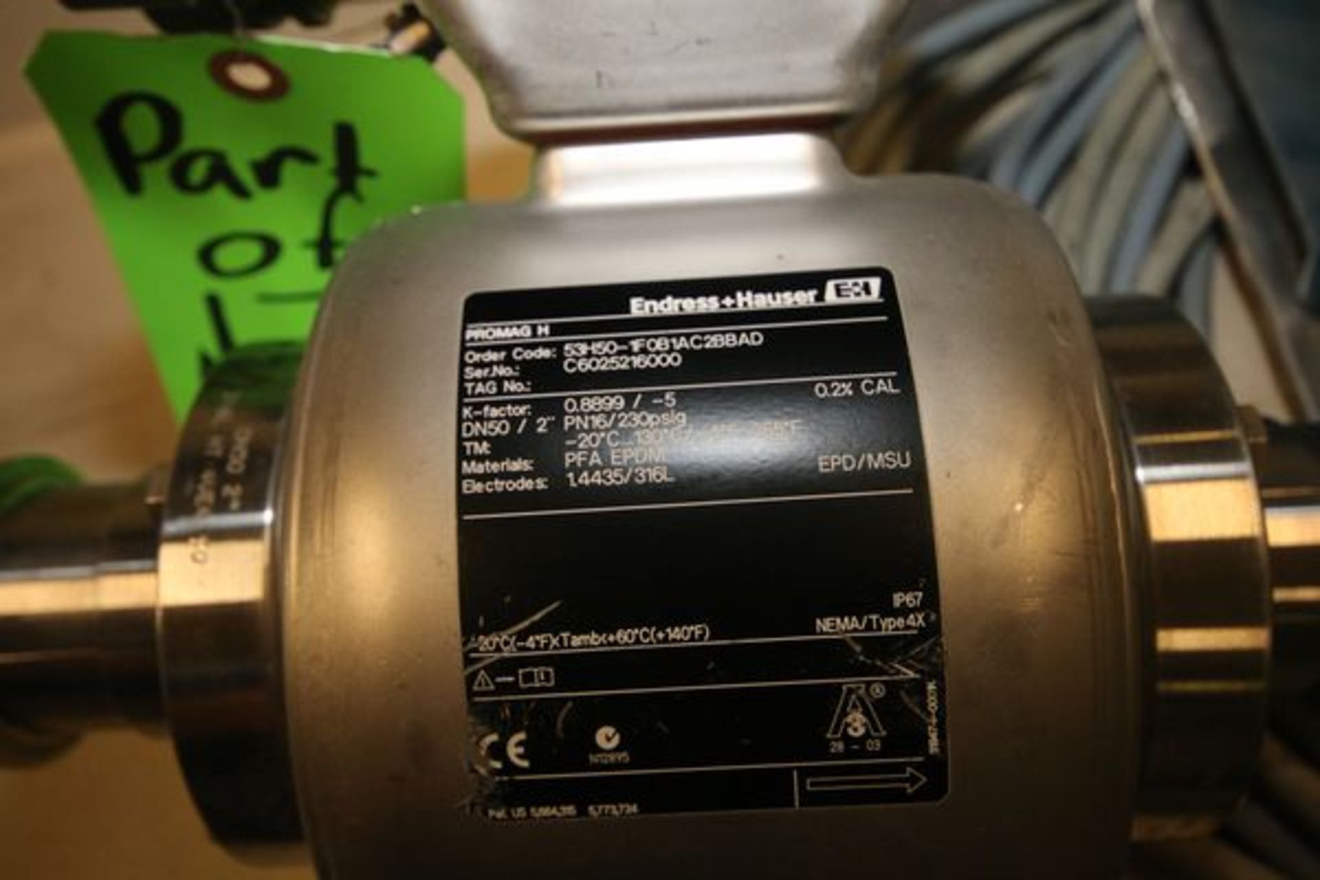 Endress + Hauser Flow Meter with Digital Read Out, S/N C6025216000 and C6025216000, 2" 316L S/S - Image 2 of 4