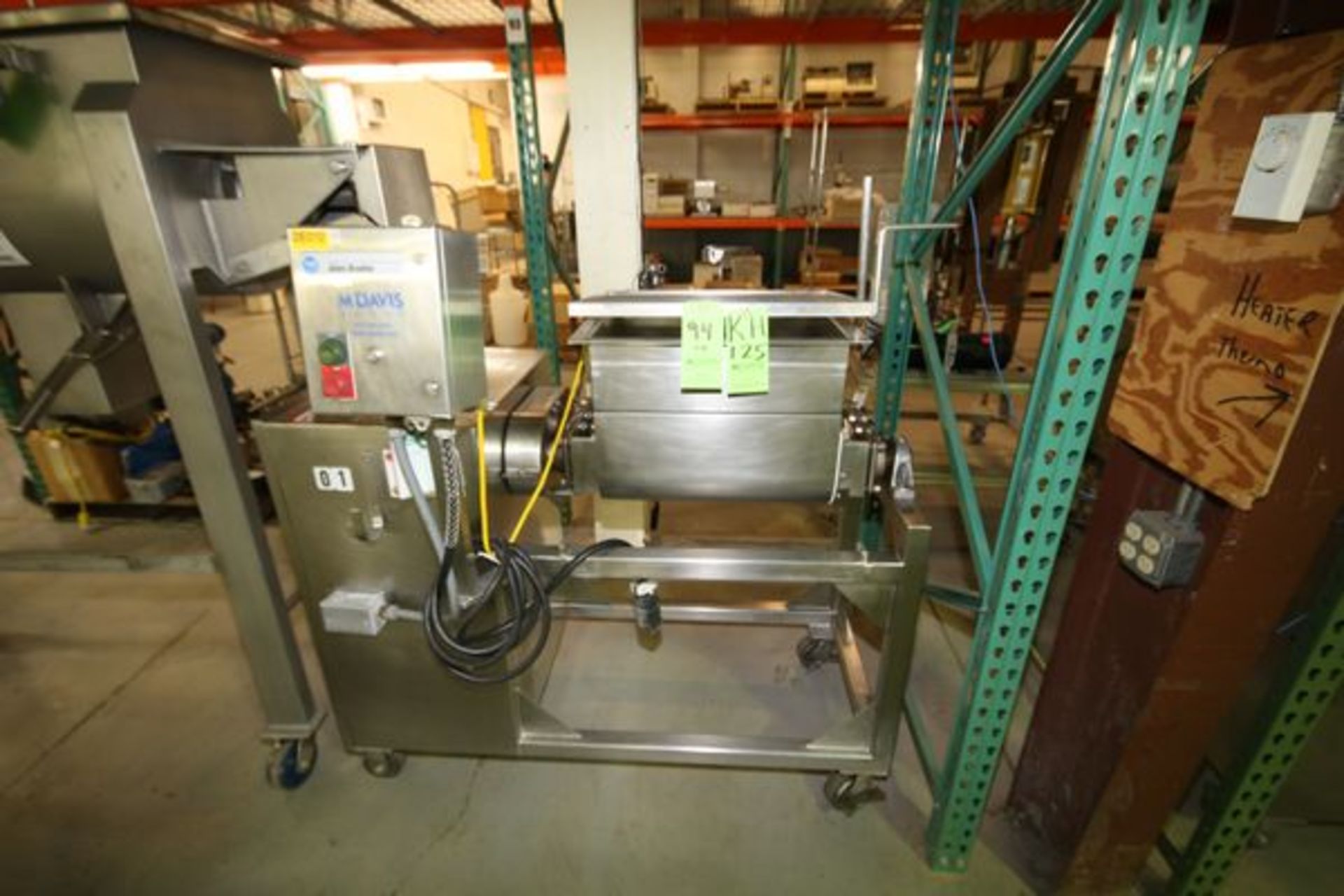 Twin Shaft Mixer, Approximate 5 Cubic Feet, Stainless Steel. 2hp Variable speed motor