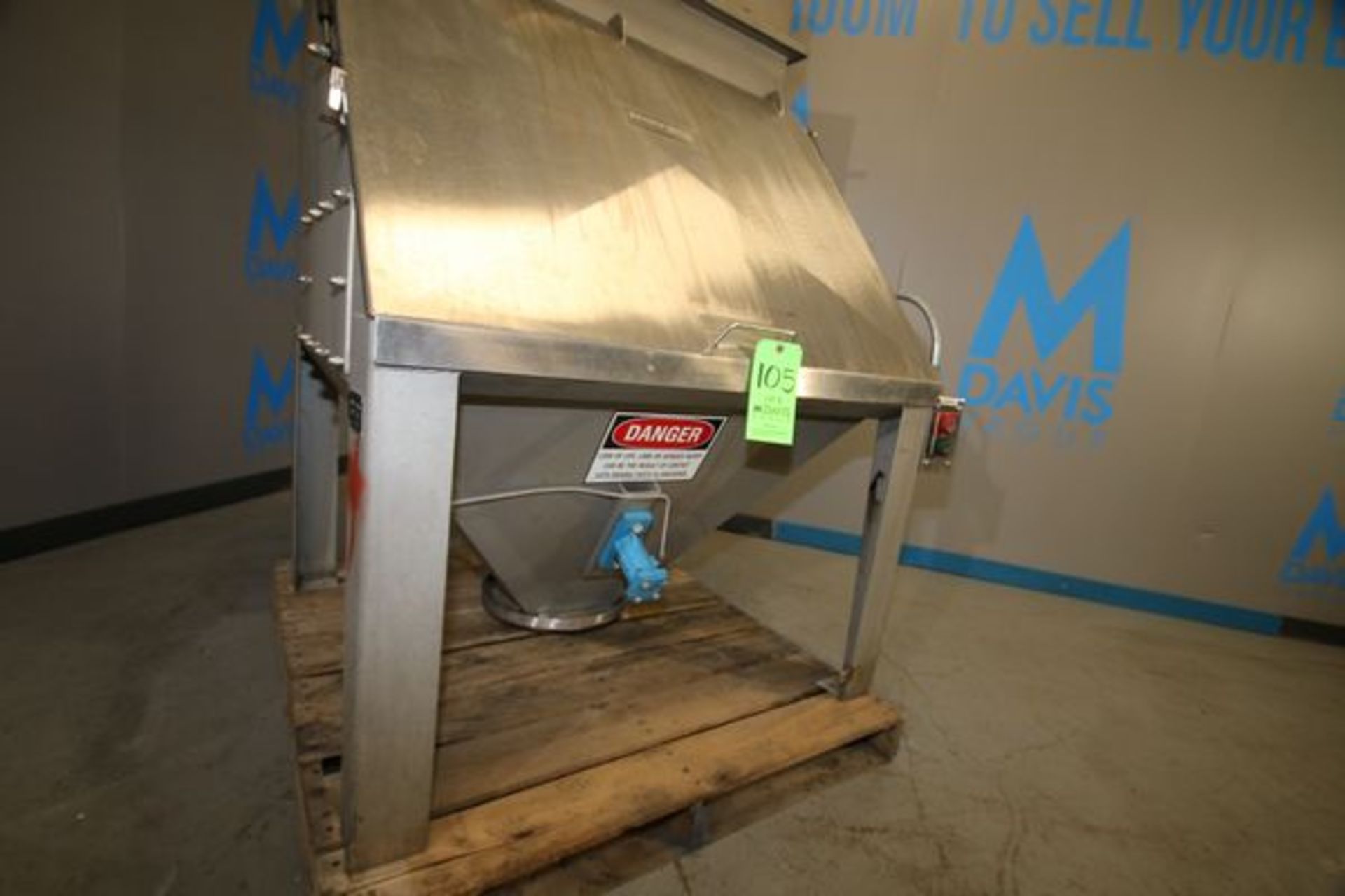 American Process Systems S/S 2-Compartment Powder Hopper, Model FBD, S/N 2083, Approx Front - Image 4 of 5