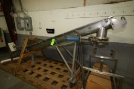 BW Sin Clair S/S Incline Auger Conveyor, S/N 93K331, with Discharge Valve, 1.5 hp Gear Motor, 110"