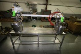 Dual Mixing Station, Mounted on S/S Table, Aprox. 80"L x 22"W x 29"H, with Integration Piping