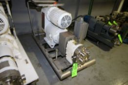 Waukesha 3 HP Portable Positive Displacement Pump, Size 25 with 1-1/2" Threaded S/S Head and 1725