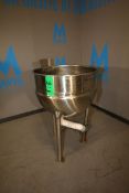 Hamilton 50 Gal. S/S Jacketed Kettle, Model/Style SA, S/N D-5876-2, 90 PSI @ 320 Degrees F, National