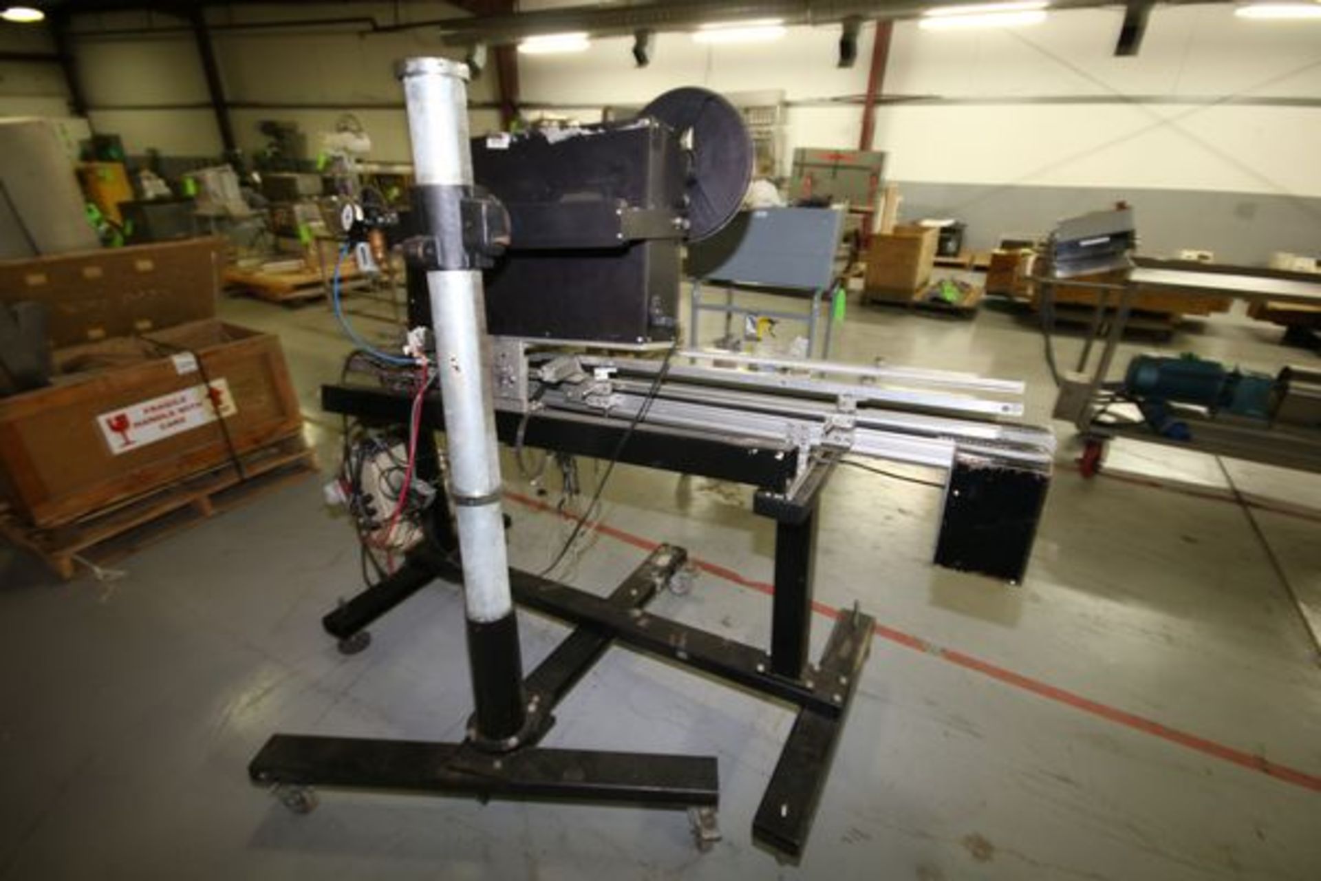 Labeling System with Conveyor, 75 In. L x 4 In. W, Mounted on Portable Frame - Image 3 of 3