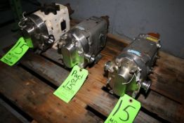 WCB Positive Displacement Pump Heads, M/N 006; (2) Size 15, S/N 250231-99; 10601 SS; 123723; 1 1/