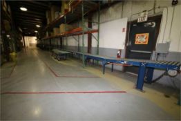 XenoROL Skate Conveyor Systems, Aprox. 140' x 21" Wide, Legs and (1) Drive Included (Blue