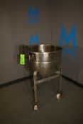 S/S Kettle, with Bottom Half Jacket, 25" Dia., Mounted on Portable Frame