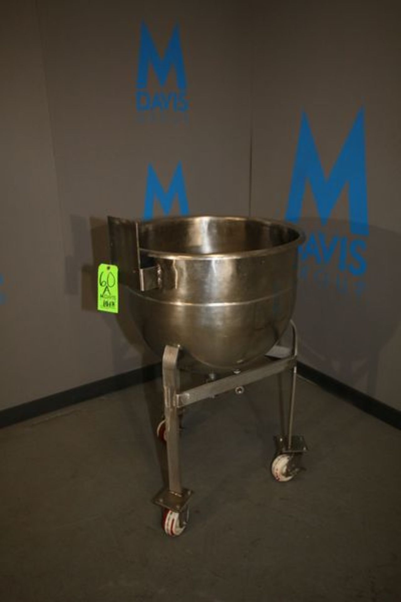 S/S Kettle, with Bottom Half Jacket, 25" Dia., Mounted on Portable Frame