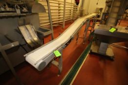 Aprox. 16 ft L Portable Inclined Power Outfeed Product Conveyor System, Includes 10" W Belt with