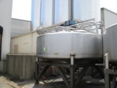 Feldmeier 4700 Gallon Capacity Vertical Single Shell Infusion Tank, Dome Top, Conical Bottom, 168"