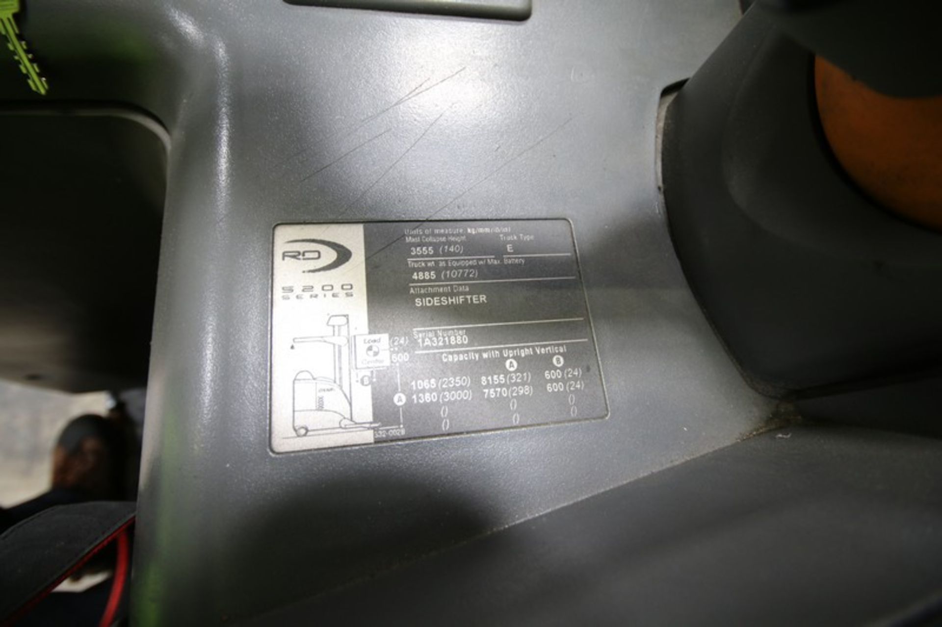 CROWN Stand Up Forklift, Model RD5220, S/N 1A321880, Long Reach Fork Extenders, Side Shift - Image 6 of 6