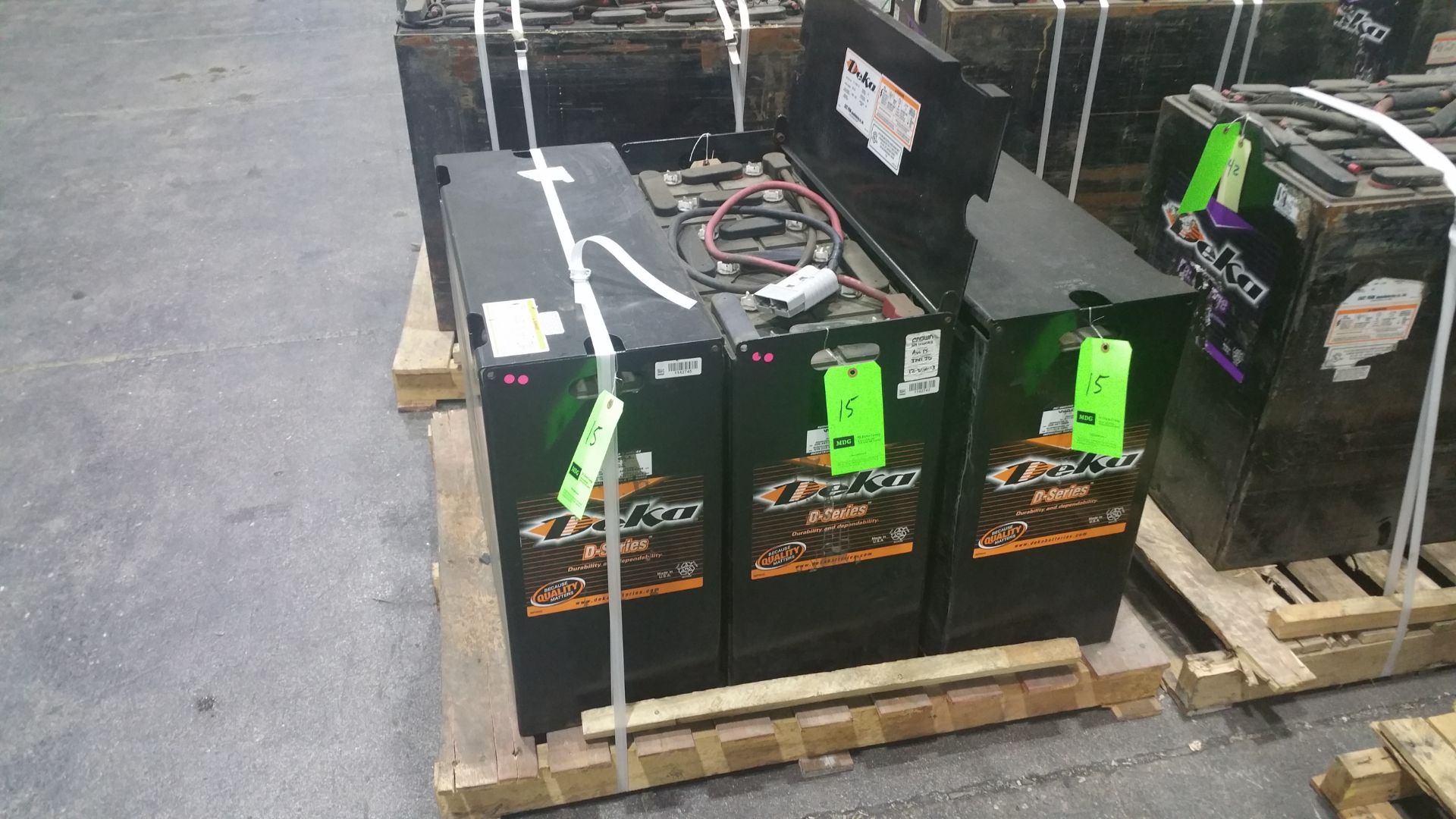 (3) Deka D Series 24V Batteries, New in 2014 Used Less Than 6 Months, 12 ¾” x 30 11/16” x 28