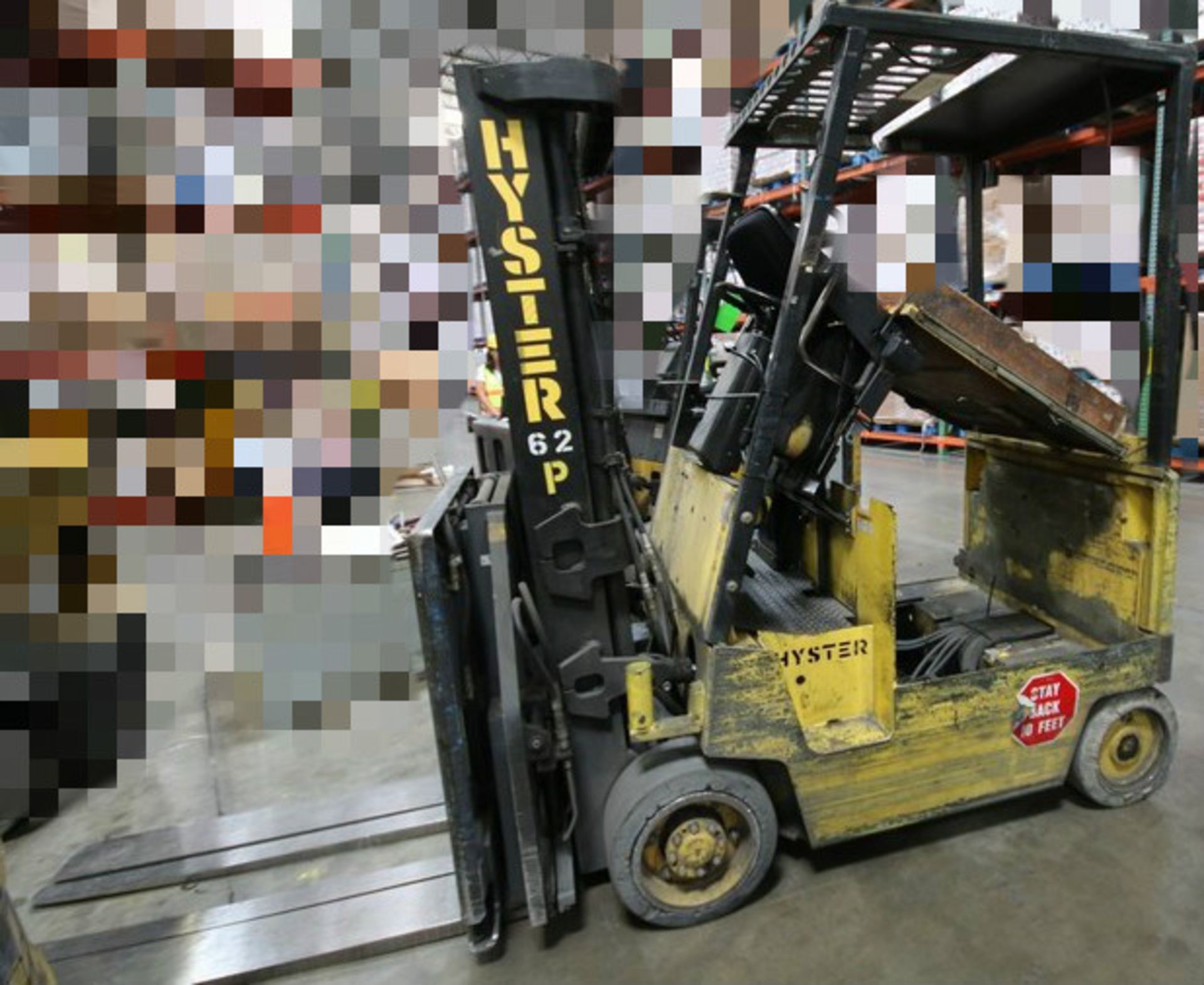 HYSTER, 3 Stage Mast Forklift, Model E50XL, Equipped with LORAN Push Pull Slip Sheet Attachment, - Image 4 of 10