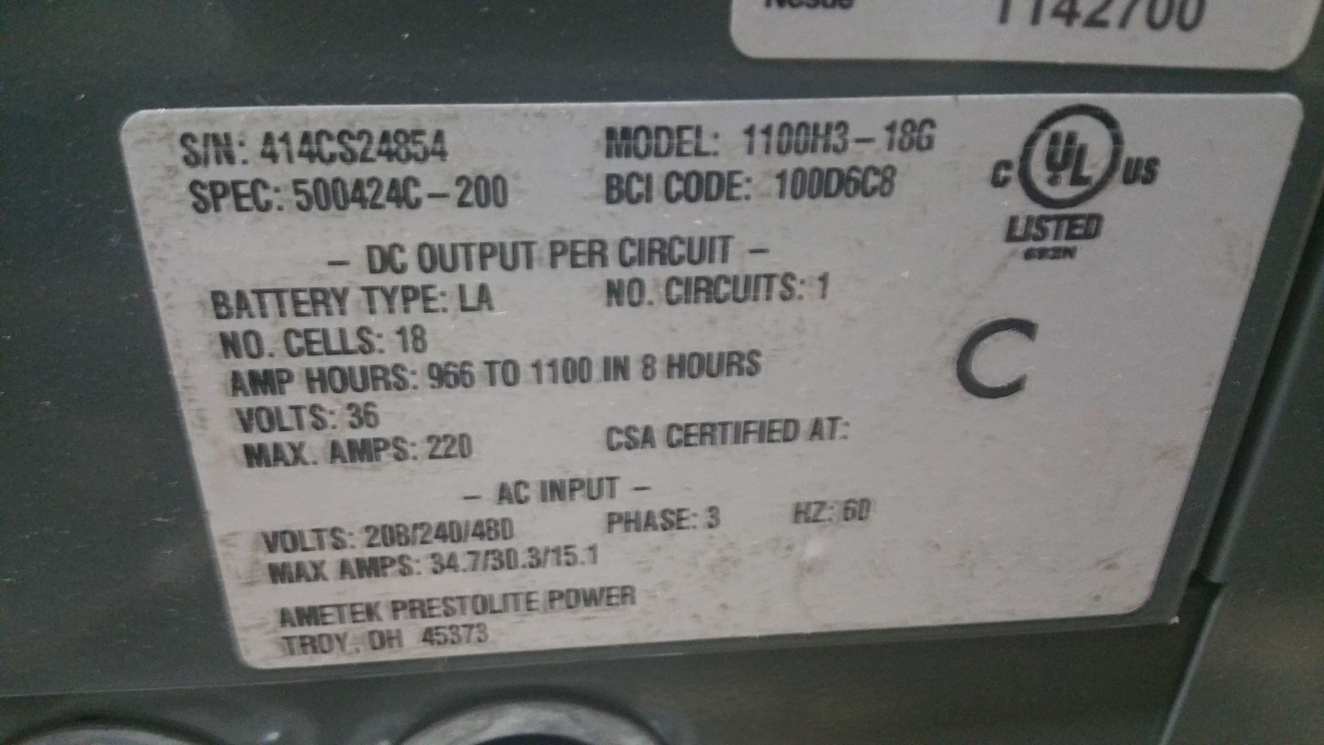 NEW Battery Mate 100 Charger with AC 1000 Controls Tagged Lot 5 (Located in Indiana) - Image 2 of 2