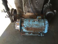 WCB 3x2 Cent Pump SN 20646797, model u2065lv, 5 HP Baldor Motor