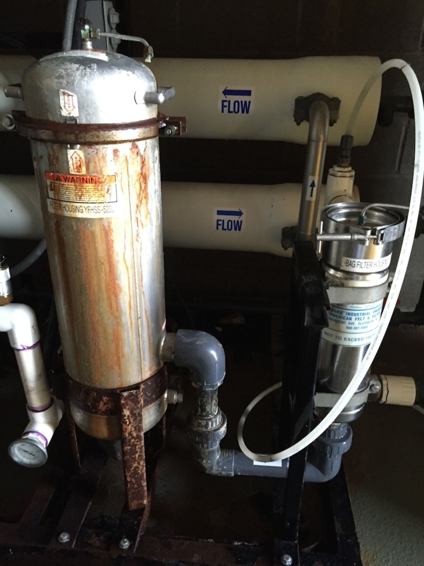2-Tube RO System, Approx. 9" Tubes, 80 GPM, Equipped with Tonkaflow AS8018KB Pump, S/N 089831814, - Image 6 of 8