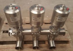 Waukesha Cherry Burrell 1 x3 Valve Cluster