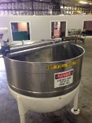 500 Gallon Stainless Steel Mixing Kettle, Stainless Steel Construction, approximately 500 Gallons,
