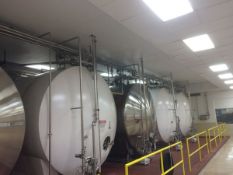 Cherry-Burrell 5,000 Gallon Horizontal Jacketed Stainless Storage Tanks, Model: E Serial Number: