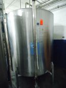 Potter & Rayfield 1,000 Gallon Stainless Steel Vertical Mixing Tank S/N: 416 Single Wall Tank,