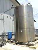 10,000 Gallon Stainless Steel Vertical Silo, Stainless Steel Interior and Exterior, Side Manhole,