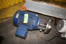 WCB 40 hp Centrifugal Pump, Model C218, S/N 16337-06 with 3" x 2" Clamp Type S/S Head and North