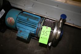 Tri-Clover Aprox. 5 hp Centrifugal Pump, Model C218 with 3" x 1-1/2" Clamp Type S/S Head and Brook