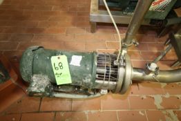 Tri-Clover Aprox. 5 hp Centrifugal Pump with 3" x 1-1/2" Clamp Type S/S Head