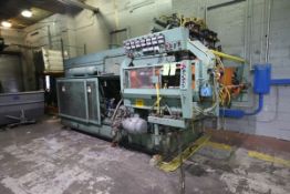 Uniloy 6-Head Gal. HDPE Blow Molder, Model 350R2, S/N 3256, Set-Up with Platen Size