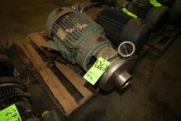 Tri-Flow 30 hp Centrifugal Pump with 4" x 3" Clamp Type S/S Head and 3510 RPM Motor, 230/460 V, E