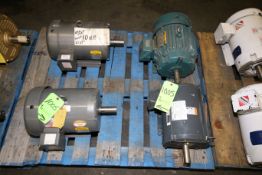 New Motors - (2) Baldor 10 hp, 1725 RPM, Frame 215T; (2) 7-1/2 hp, Frame #0213T and Nidec 7 hp