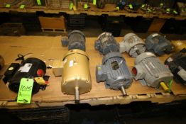 New Assorted 1-1/2 hp, 2 hp, 5 hp and 7-1/2 hp Motors by Baldor, Emerson, US, Siemens with 3520 RPM,