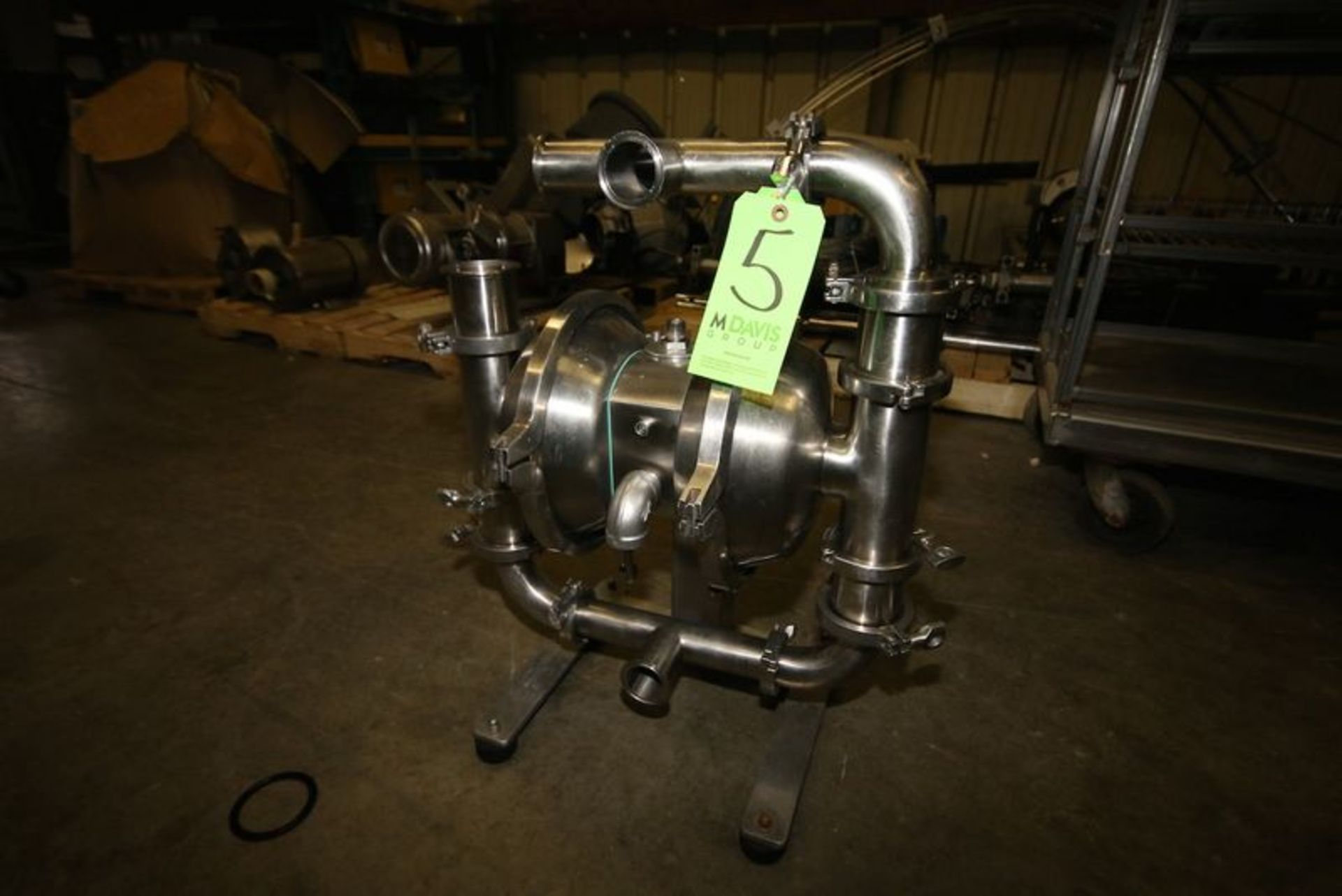 Murzan All S/S Diaphragm Pump. Model PI502X2. S/N 01024. 2" Clamp Type Inlet and Outlet.***Located