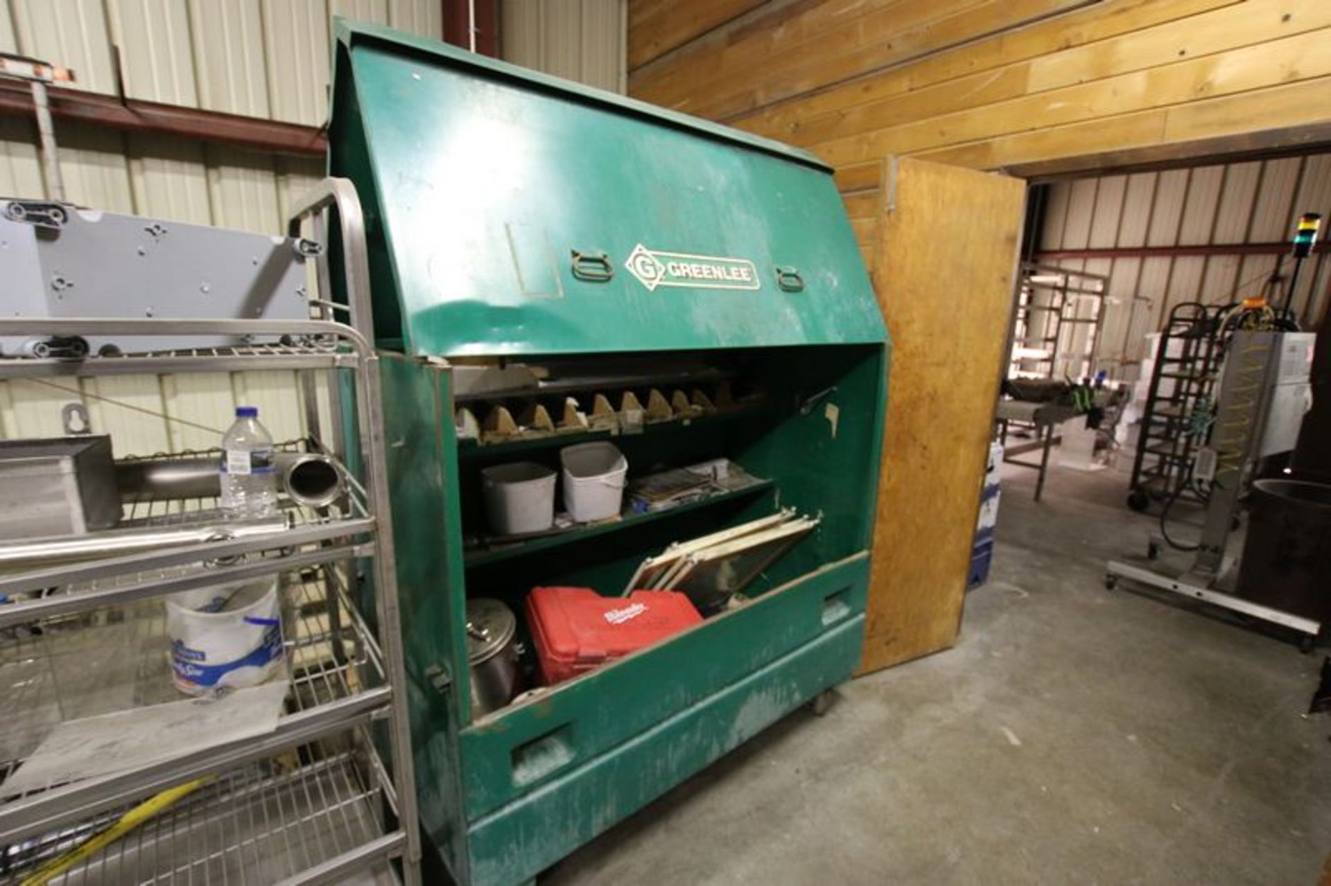 Job Boxes with Contents. Mounted on Portable Casters. Includes Electric Saw. Various Saw Blades. And - Image 5 of 7