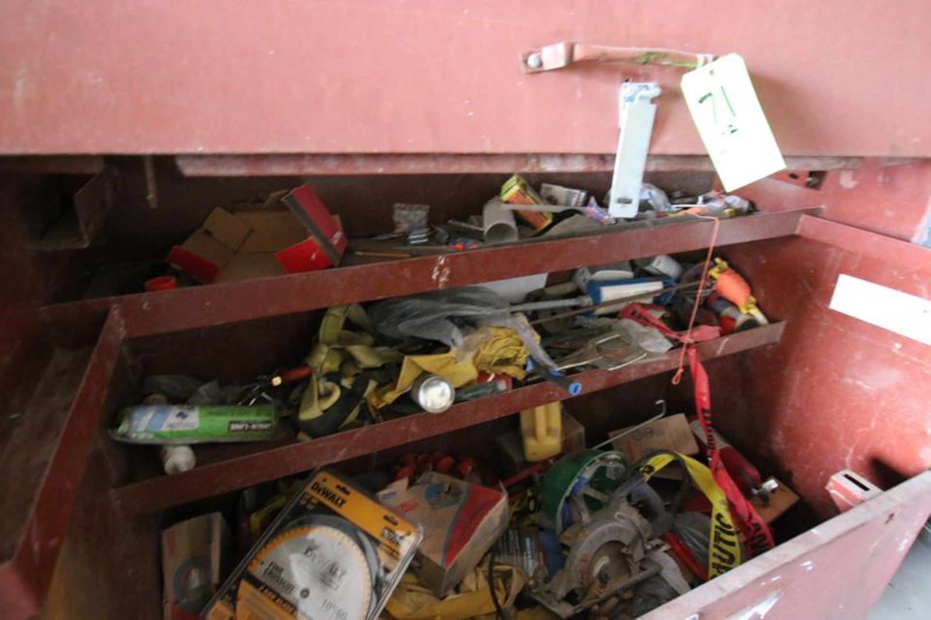 Job Boxes with Contents. Mounted on Portable Casters. Includes Electric Saw. Various Saw Blades. And - Image 4 of 7