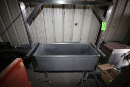 Portable S/S COP Tank. Mounted on Casters. Approx Tank Dims: 51" L x 21" W x 18" D.***Located in