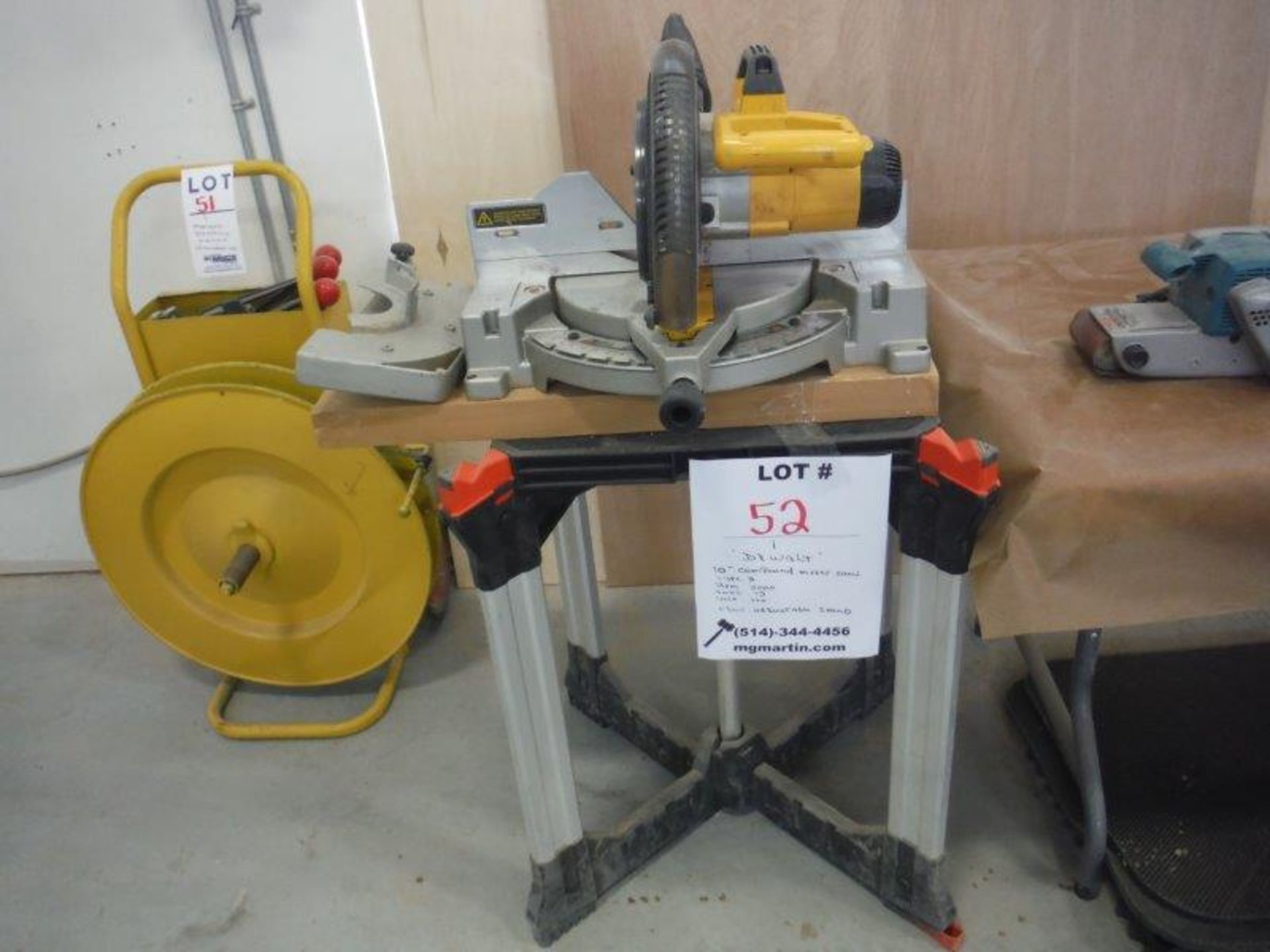 "DEWALT" 10" COMPOUND MITER SAW, C/W ADJUSTABLE STAND