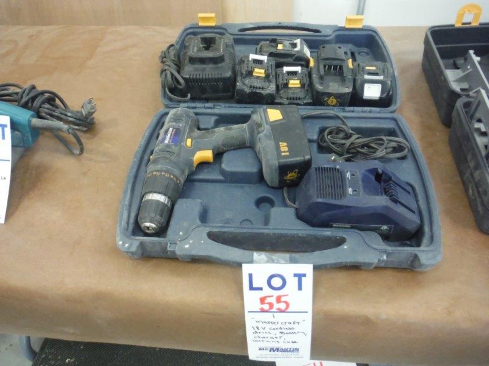 "MASTERCRAFT" 18V CORDLESS DRILL, C/W CHARGER & CASE