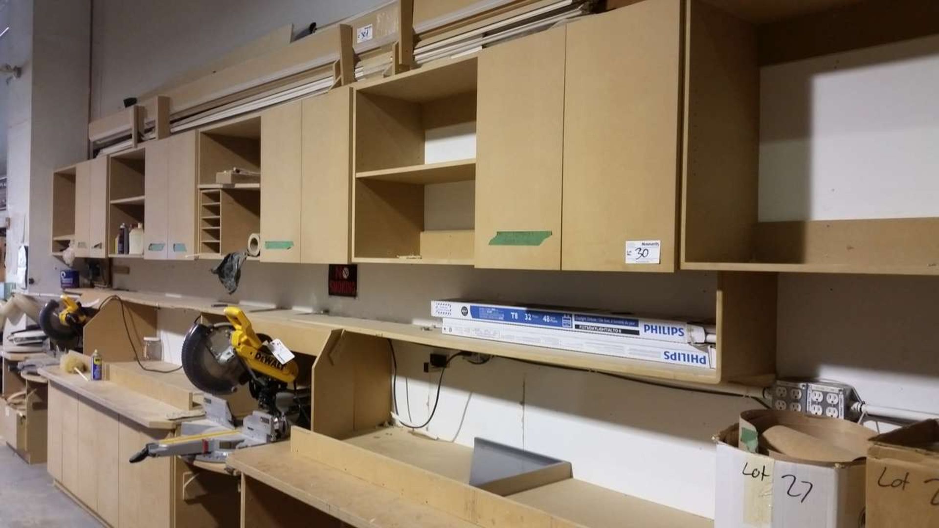 Lot of cabinets and shelves on wall