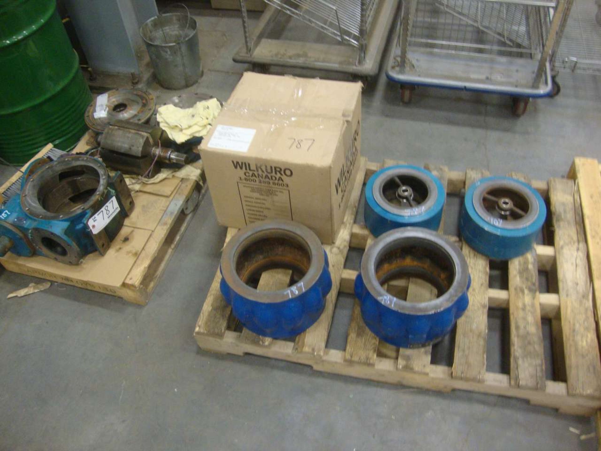 Pallets of pump parts