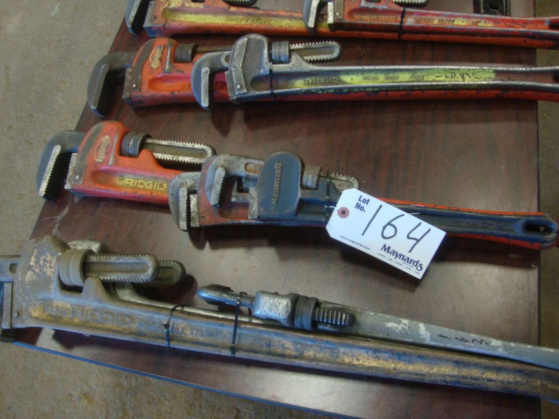 Lot of pipe wrenches