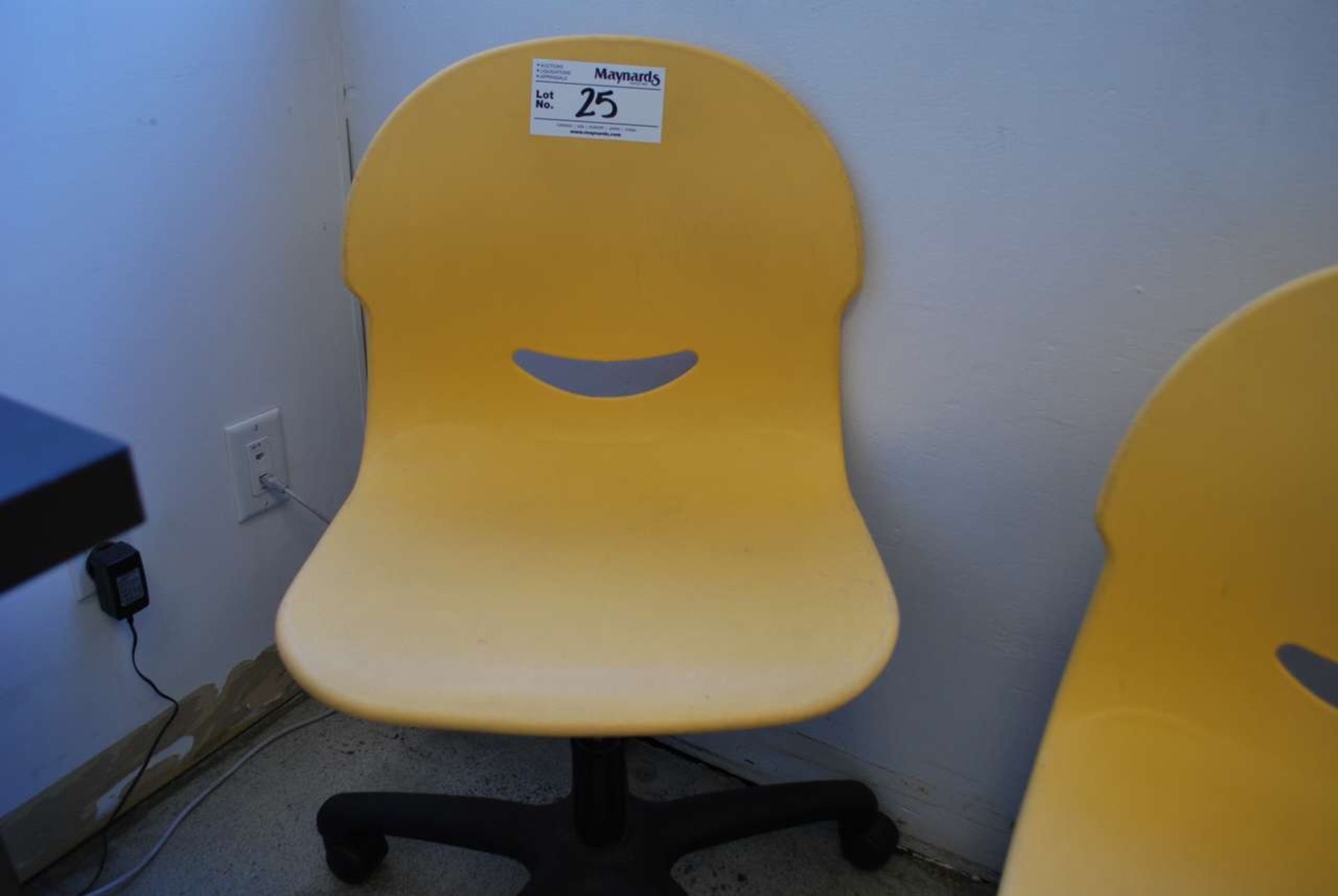 Yellow gas lift office chair