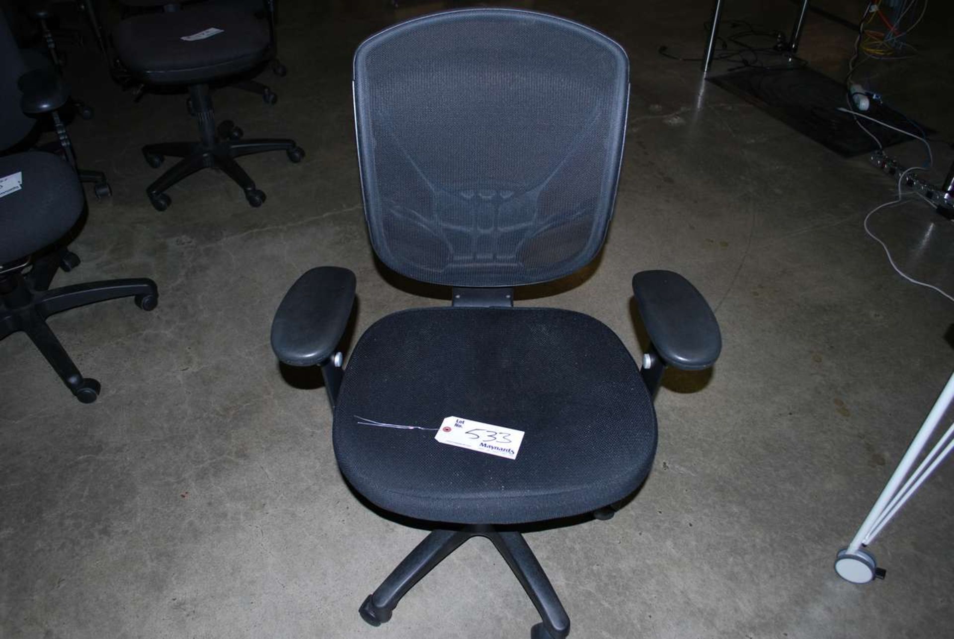 Black gas lift mesh back manager arm chair