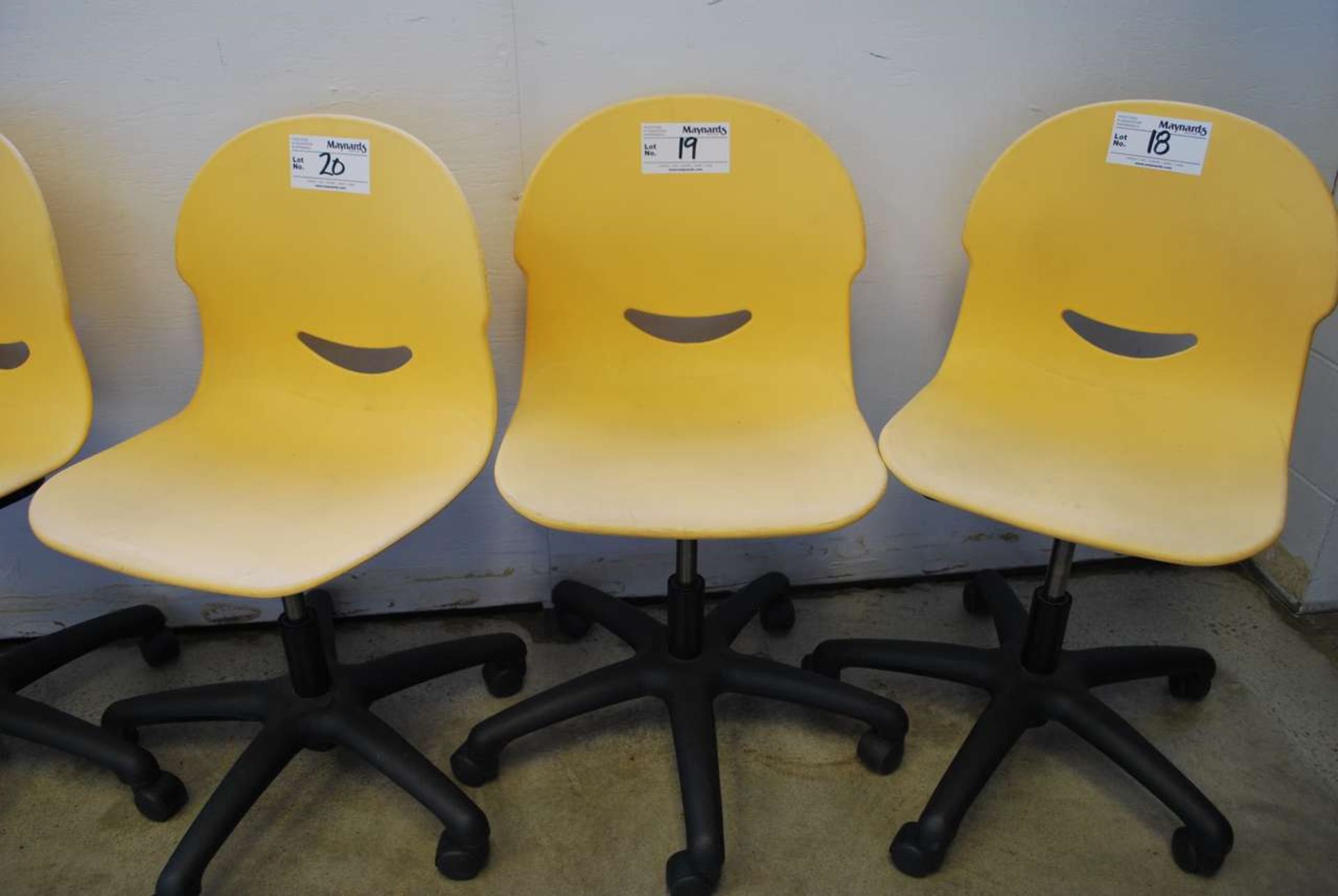 Yellow gas lift office chair