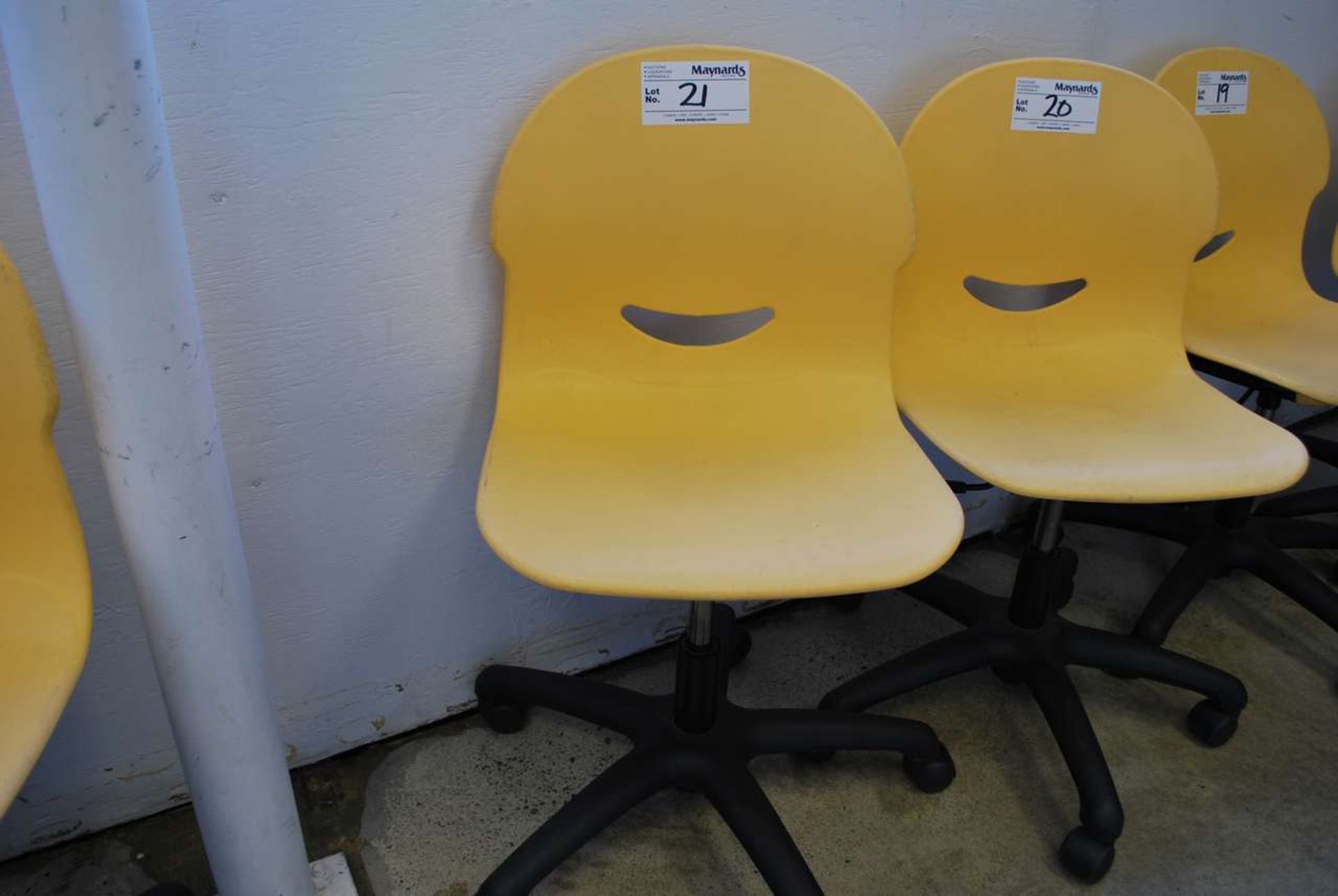 Yellow gas lift office chair